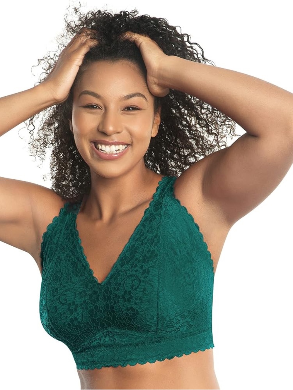 Parfait Adriana Wire Free Lace Bralette Size 32D Emerald Green NWT Style # P5482